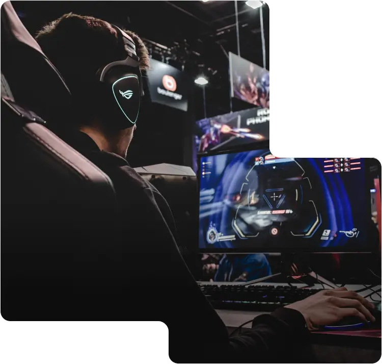 Streamer playing a game